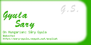 gyula sary business card